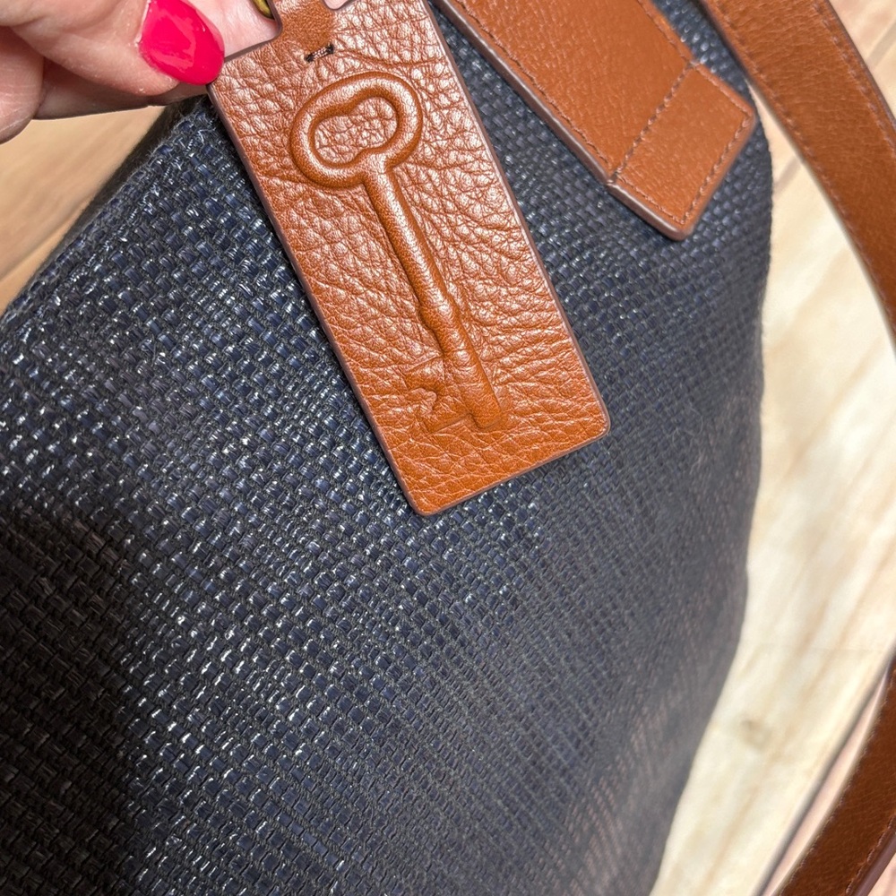 FOSSIL Emerson Blue Satchel Bag Shoulder Crossbody - Picture 13 of 16